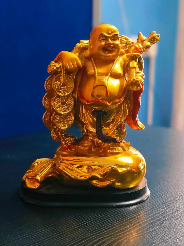 Golden Laughing Buddha Statue