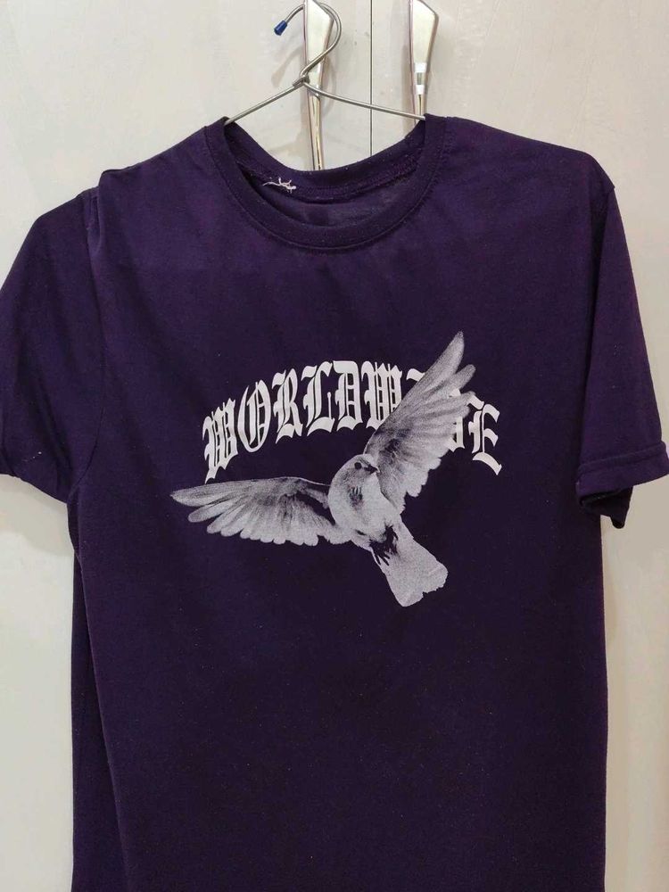 Graphic Tee with Bird Print