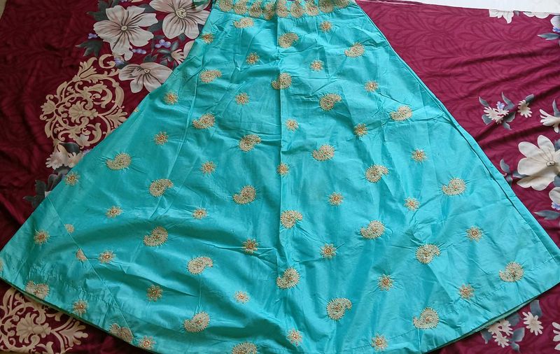 Leheng Choli With Jacket  Teal Embroidered