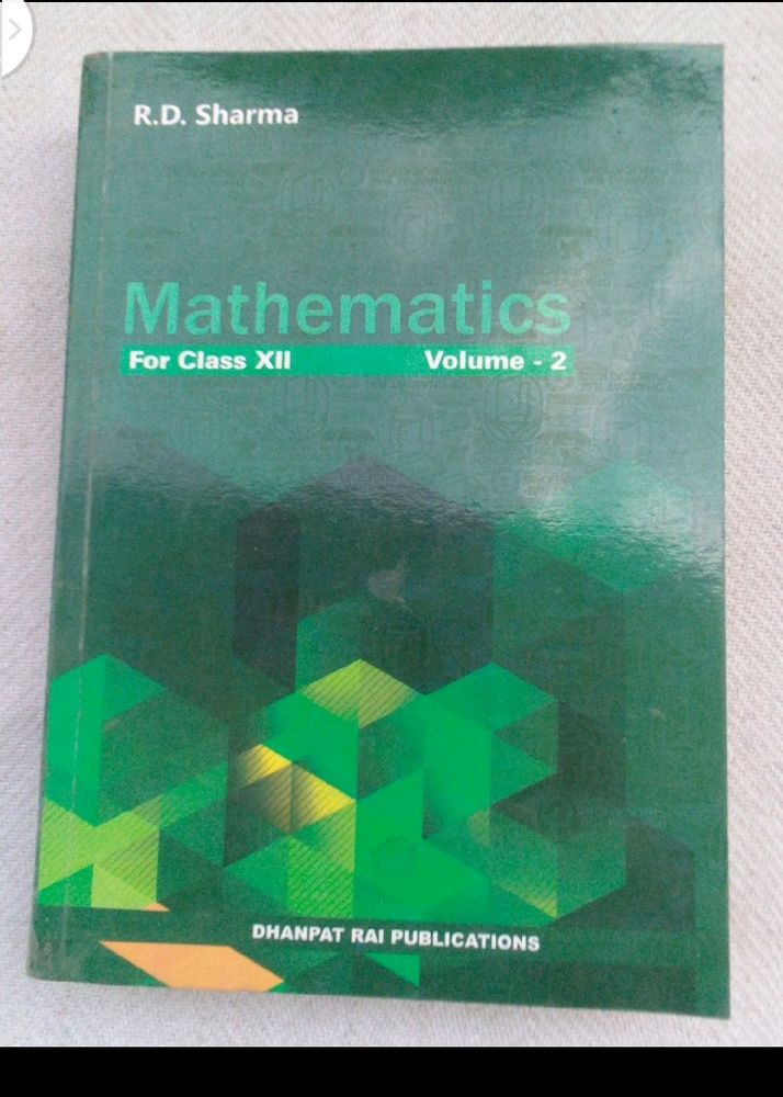 RD Sharma Book , Maths, Class- 12th, Vol -2