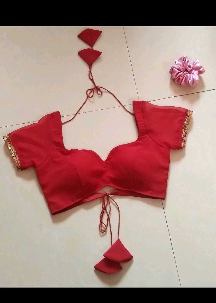 Padded Georgette Drawstring Blouse