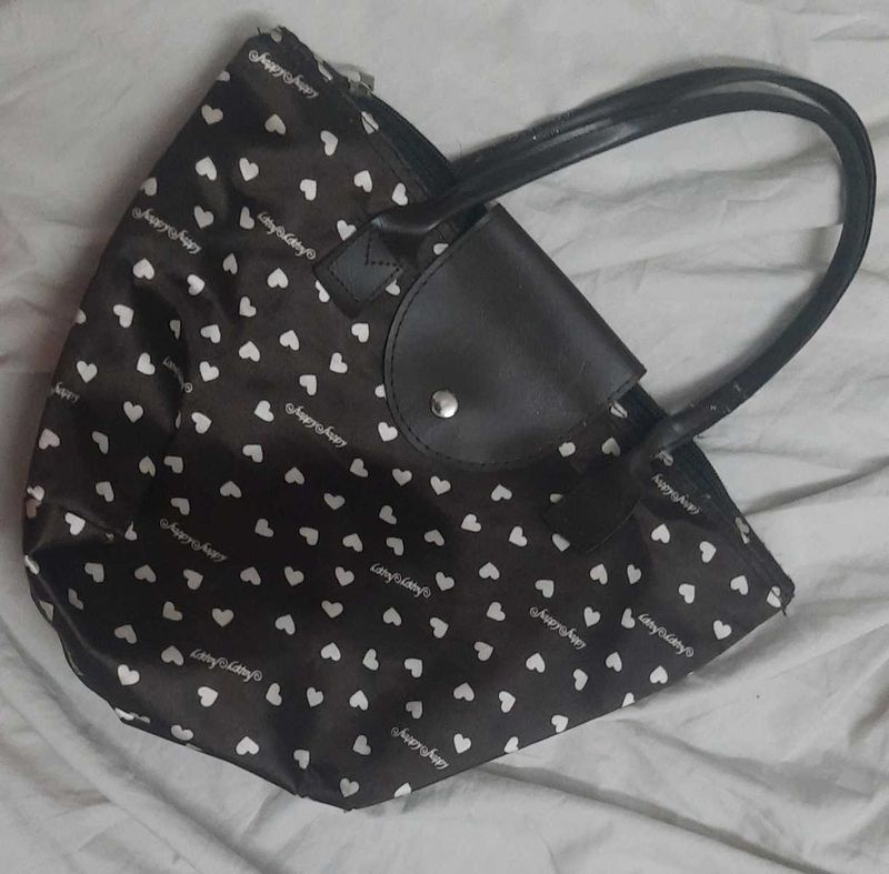 Cutesy Heart Print Brown Bag