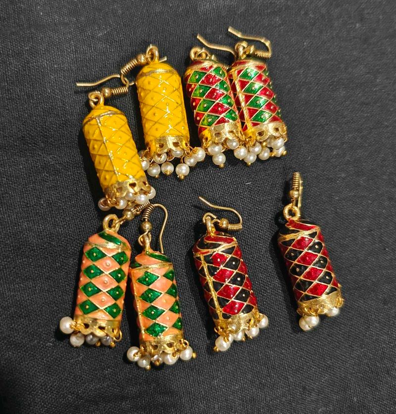 Jaipuri Long Earrings 1 Pair