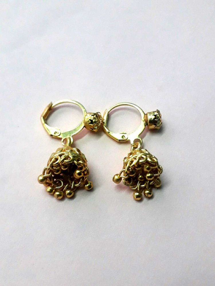 Golden Jhumka Earrings
