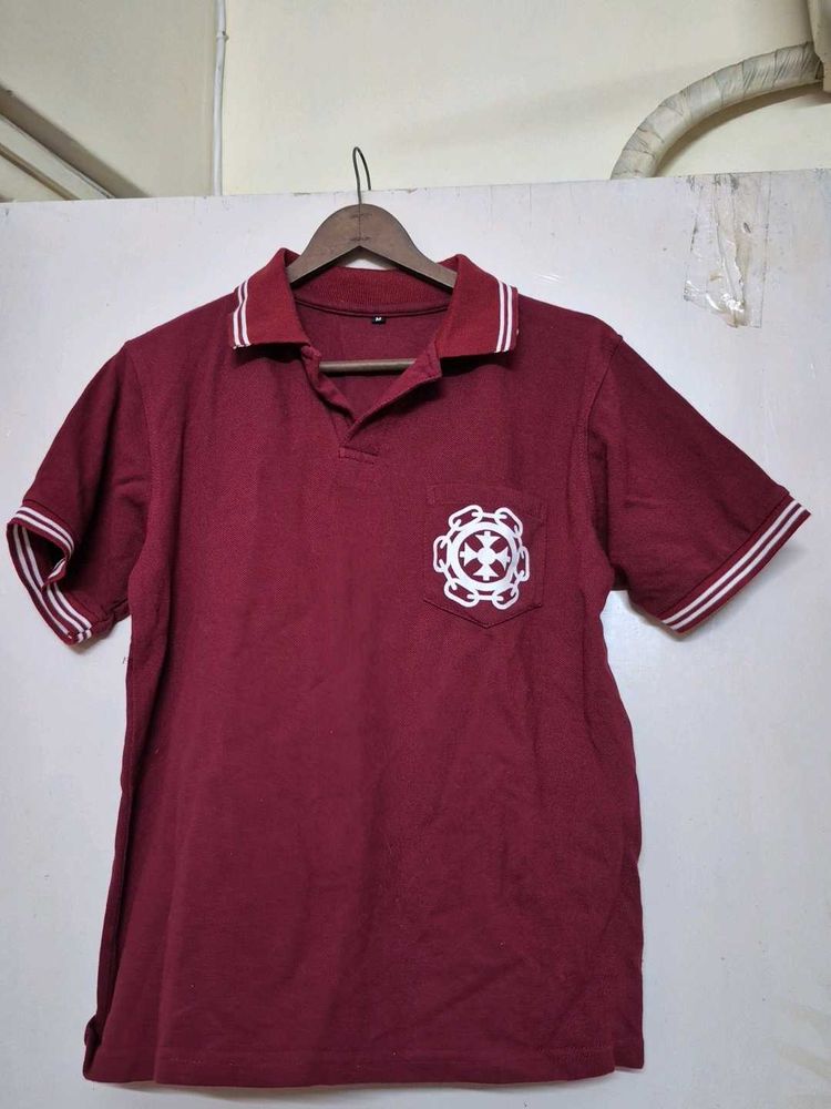 Maroon Polo Style Tshirt For Men