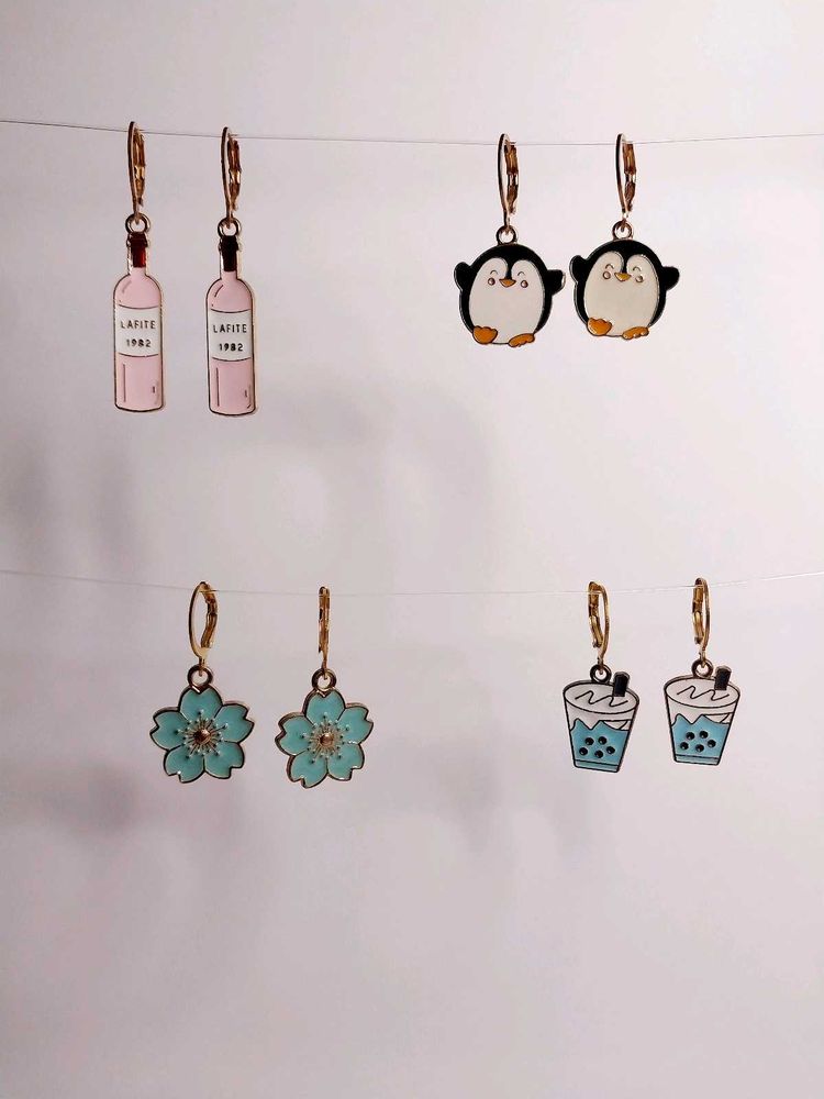 Cute Charm Earring Set of 4