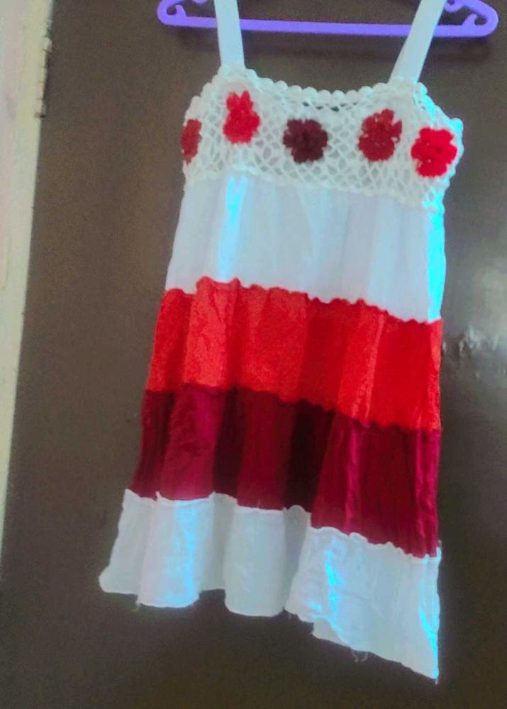Cute Red &amp; White Summer Dress