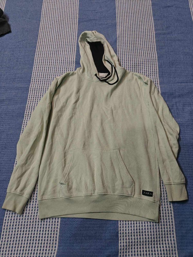 Zara light green Hoodie