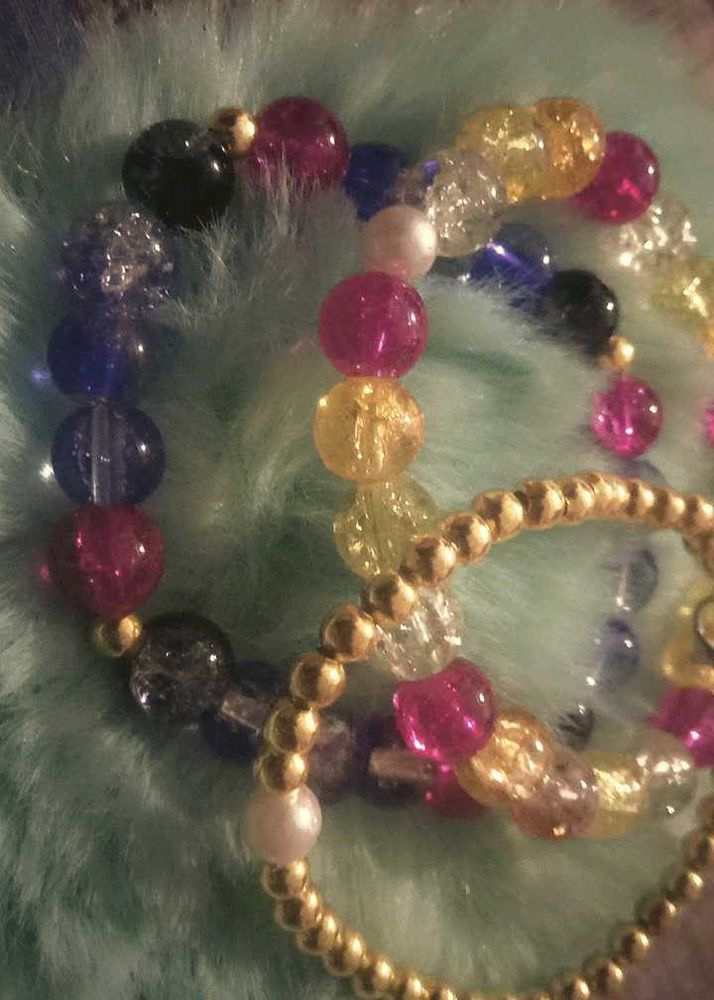 homemade Colorful Beaded Bracelets(pack of 2)