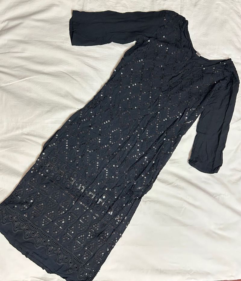 Chikankari Black Kurti 🌙🖤