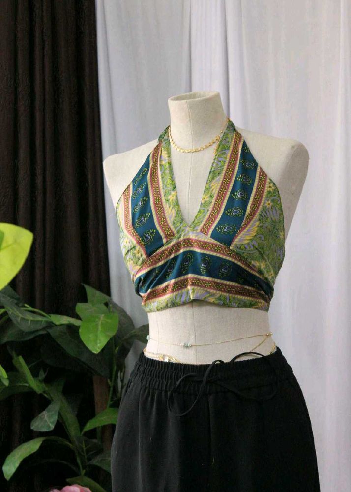 Patterned Halter Top