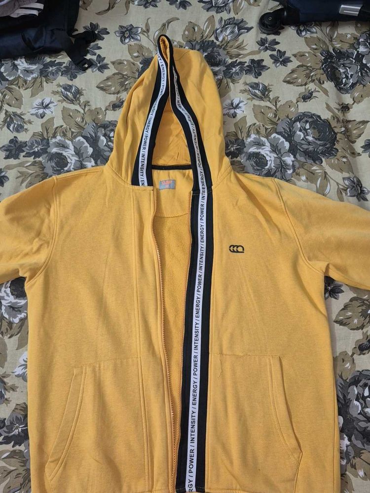Yellow Zip-Up Hoodie