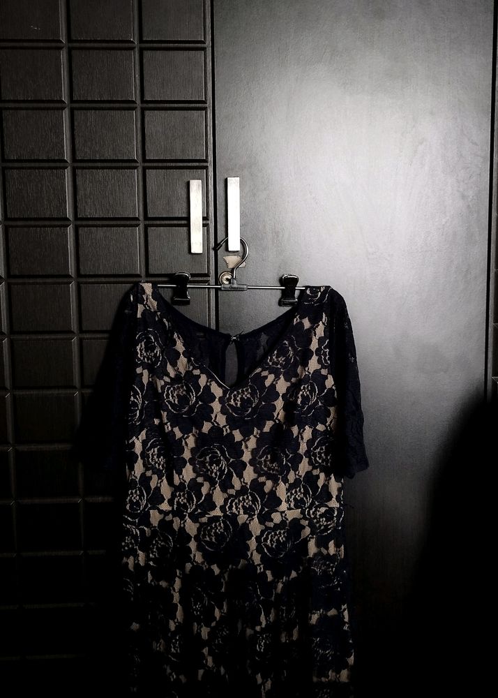 Navy Blue And Golden Dress