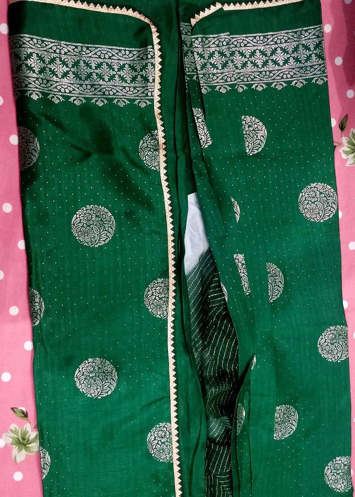 Green Ethnic Partywear Saree