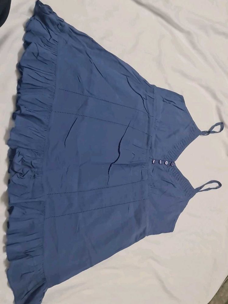 Blue Ruffle Dress American Brand
