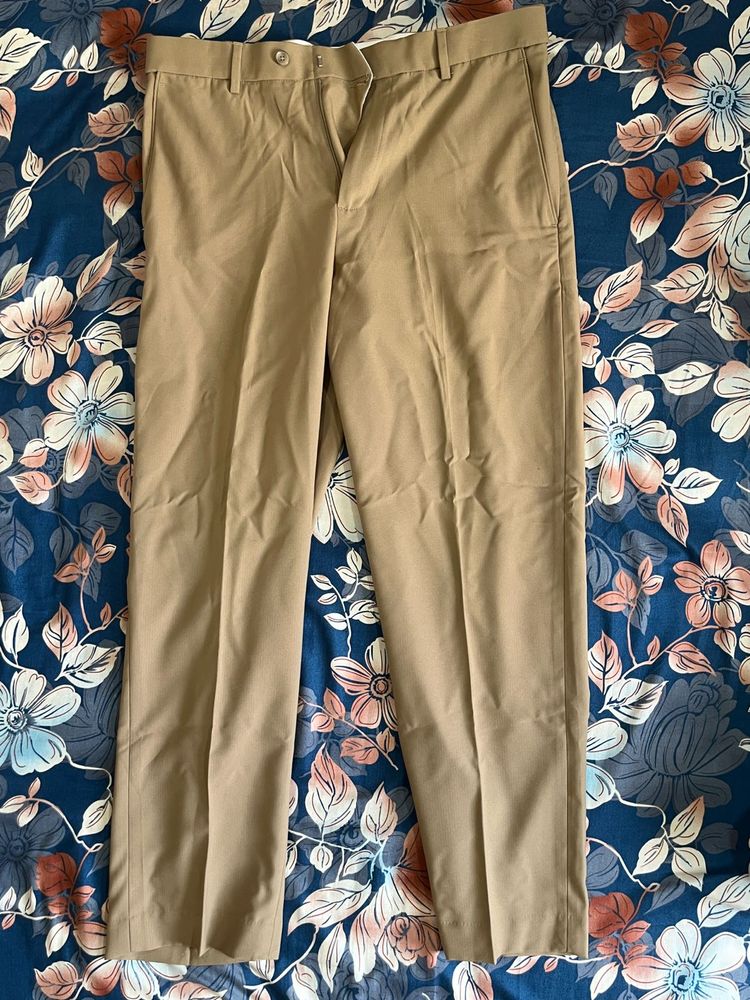 Classic Light Beige Formal Trousers for Men