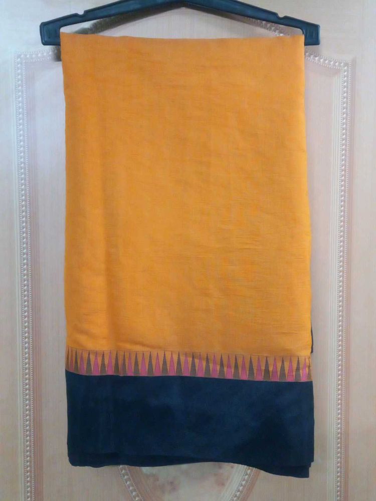 Orange Cotton Saree