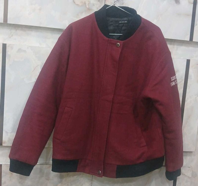 Burgundy Bomber Jacket