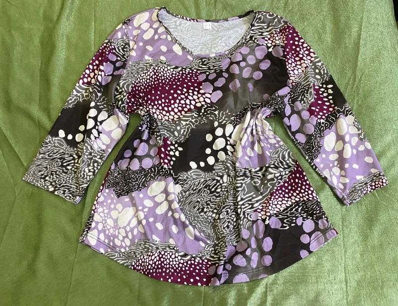 Patterned Purple Tunic Top