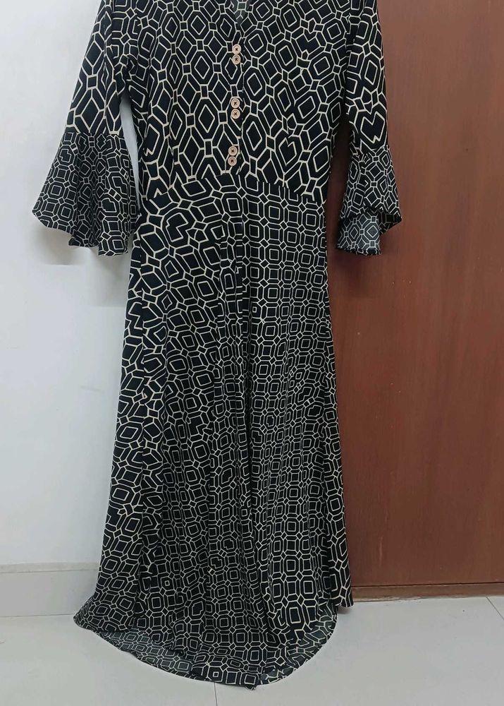 Patterned Black Dress