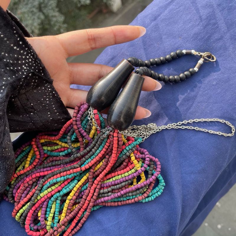 Colorful Beaded Tassel Necklace