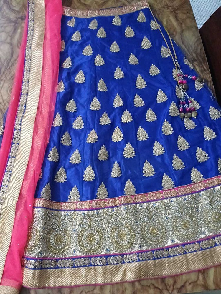 Royal Blue Lehenga With Chunni+blouse