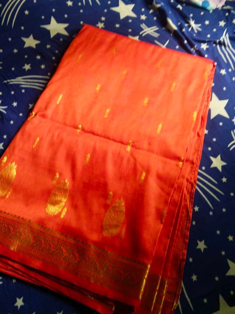 Red &amp; Gold Saree