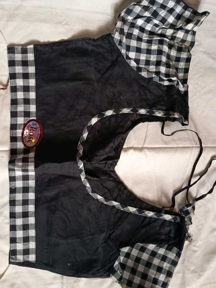 Black &amp; White Checkered Blouse