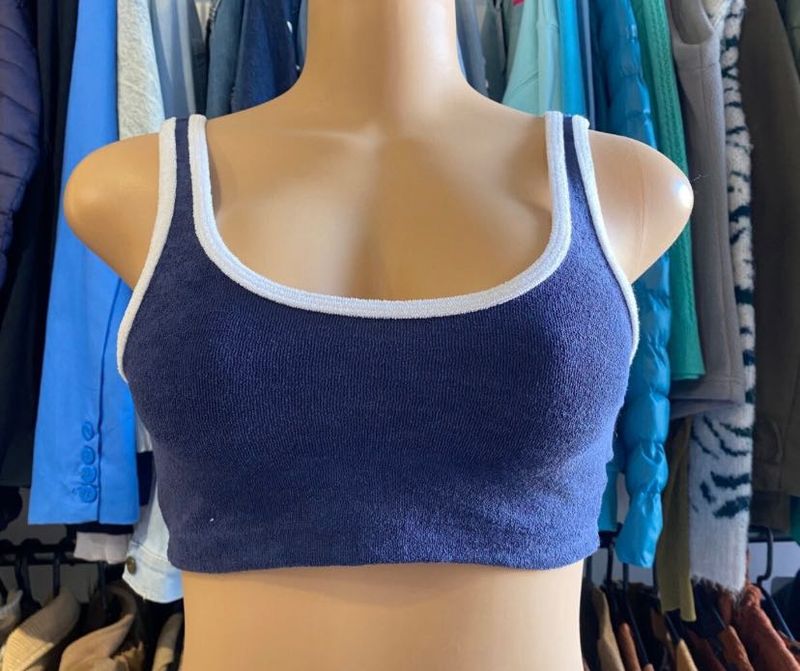 Blue Cropped Tank Top
