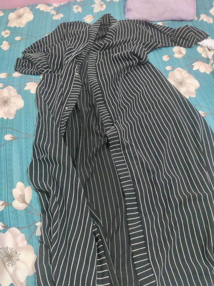 Striped Black abaya