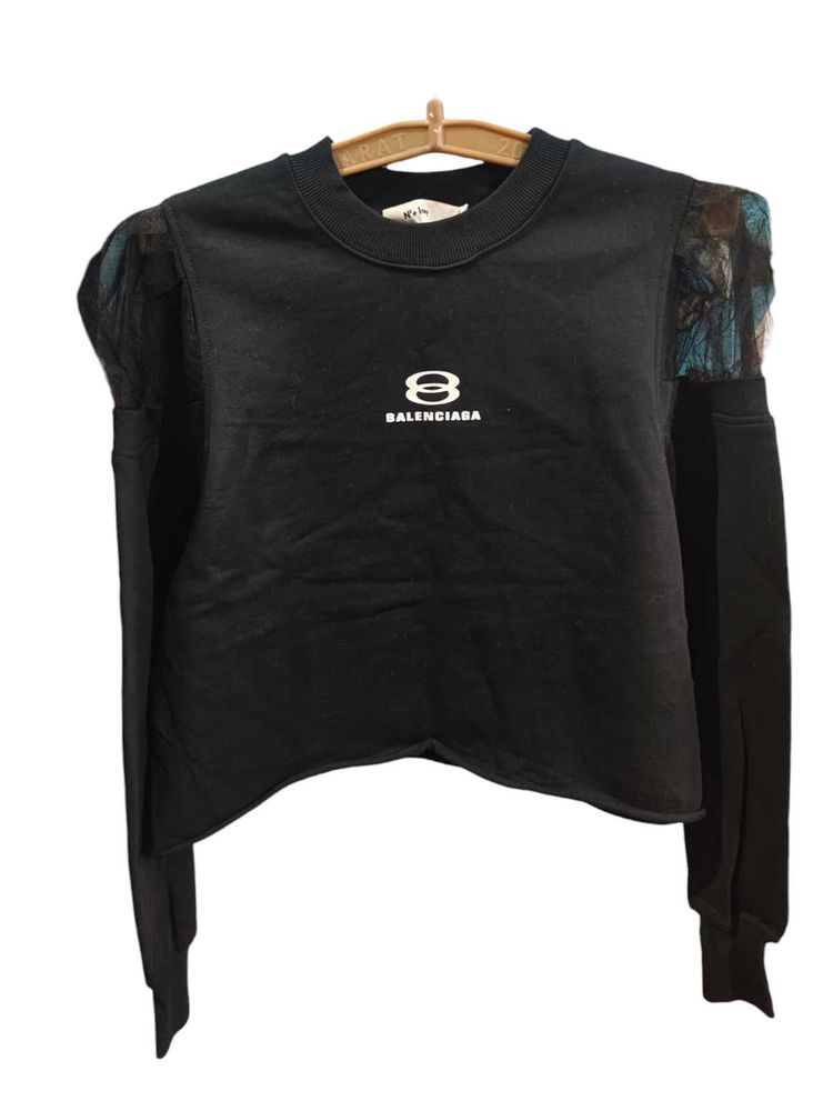 Balenciaga  Crop Sweatshirt Black Size M