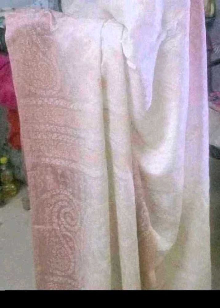 A Beautiful White Sharee