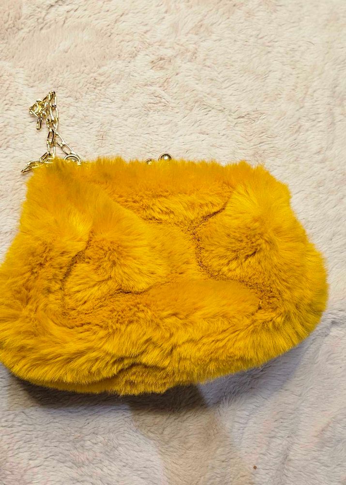 Fuzzy Yellow Clutch