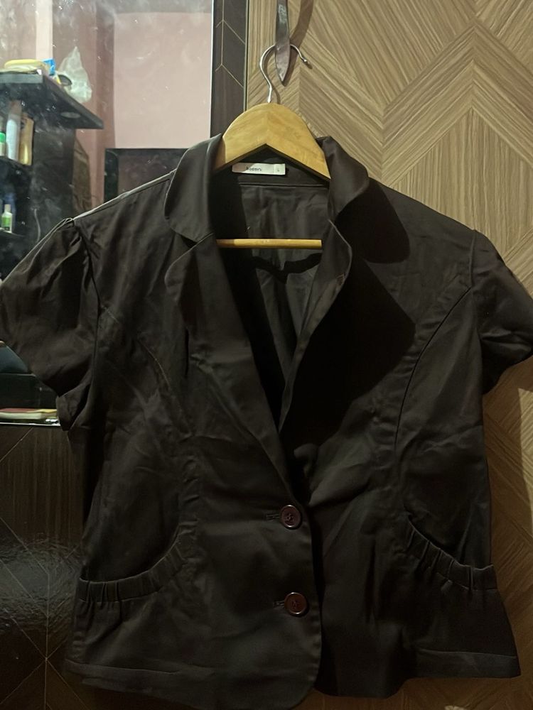 Brown Cropped Blazer