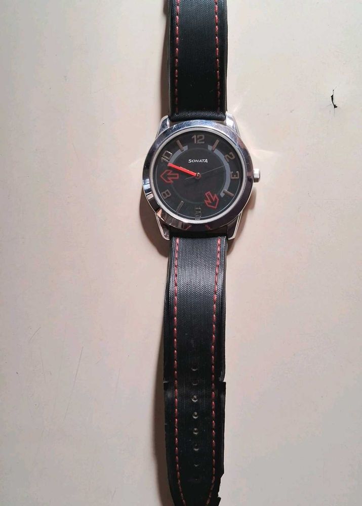 Sonata Black Arrow Watch
