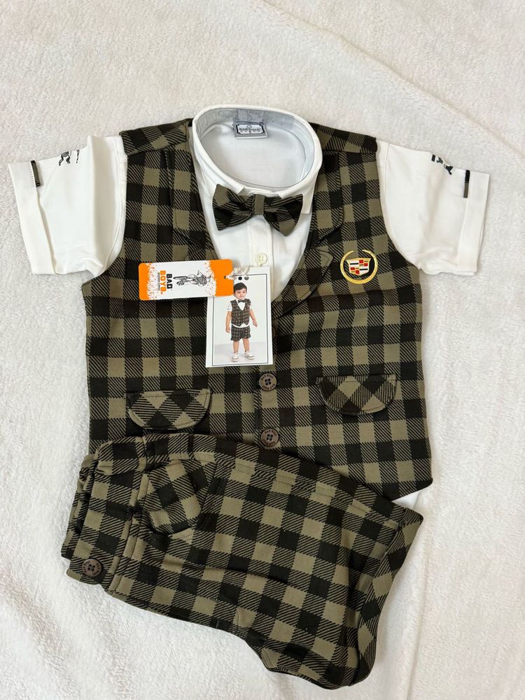 Boys' Plaid Vest Outfit