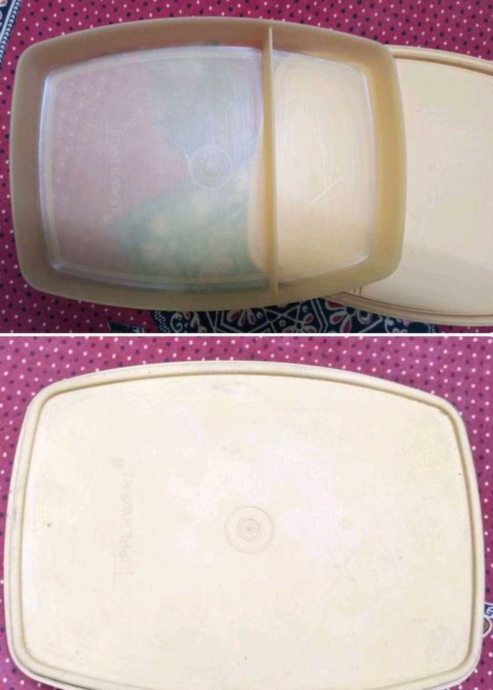 2 Tupperware tiffin boxes.