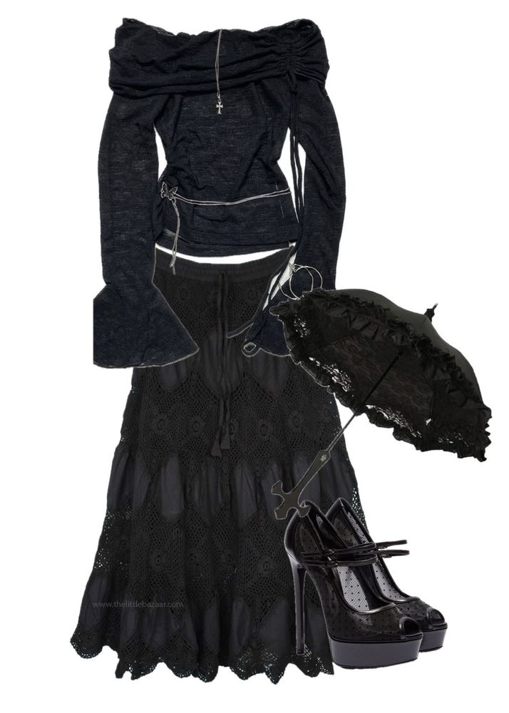 gothic emo off shoulder lace asymmetrical top