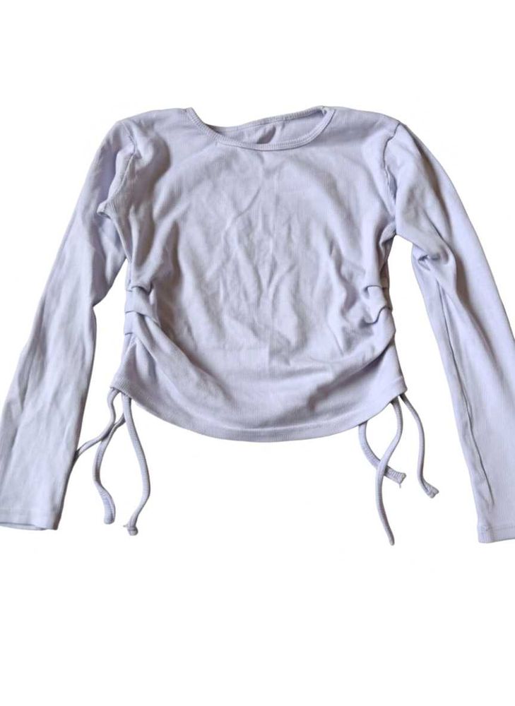 Lavender ribbed Long Sleeve crop top