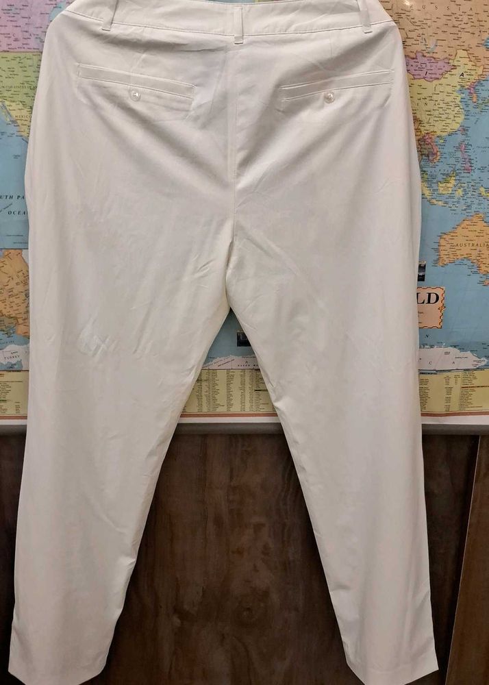 Formal Pure White Trousers