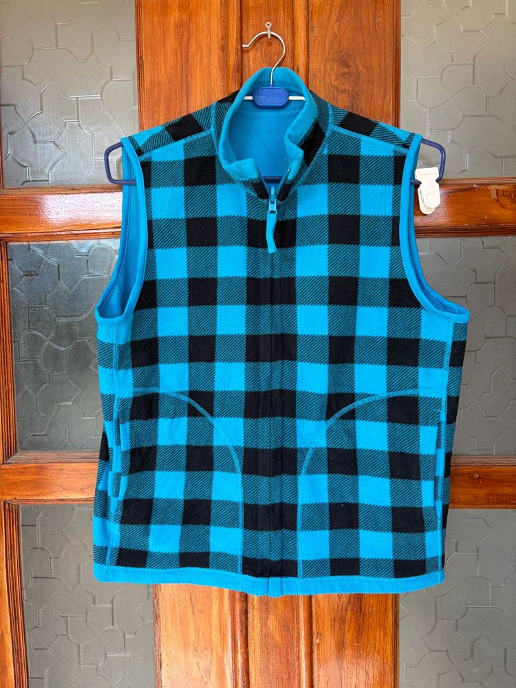 Uniqlo reversible Blue &amp; Black Checkered Vest