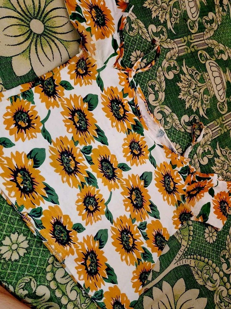 Sunflower Print Top