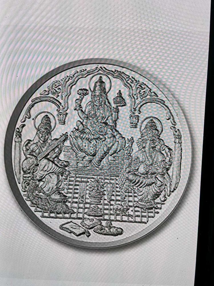 Lakshmi, Saraswati, Ganesha Silver Coin