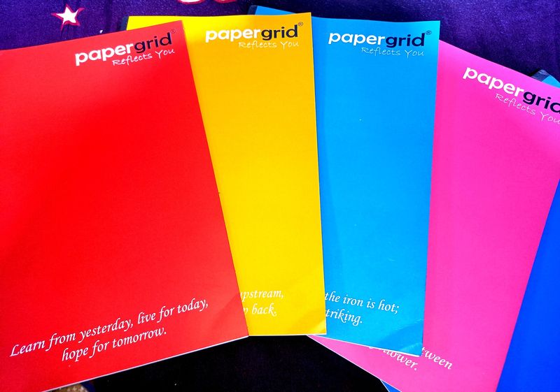 papergrid Notebook Ultra Long Book (33 cm x 21 cm), Unruled, 84 Pages, Soft Cover - Pack of 5( brand new)