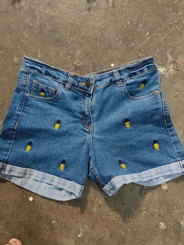 Pineapple Denim Shorts