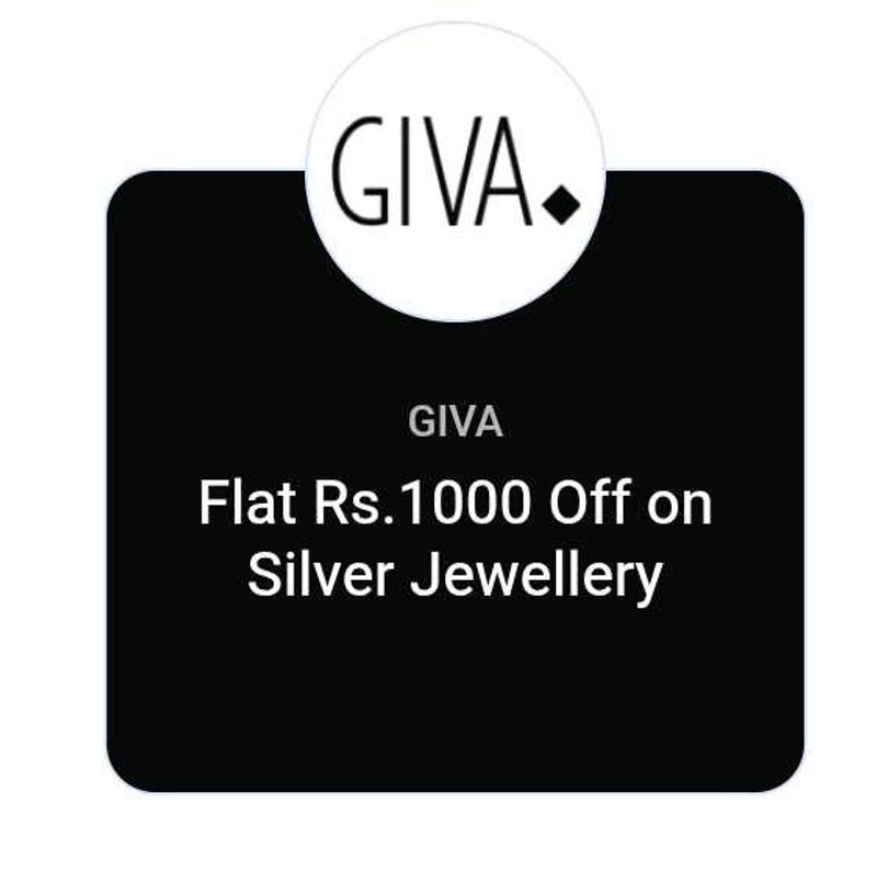 GIVA 1000rs Coupon For Men And Women Any Jwellery