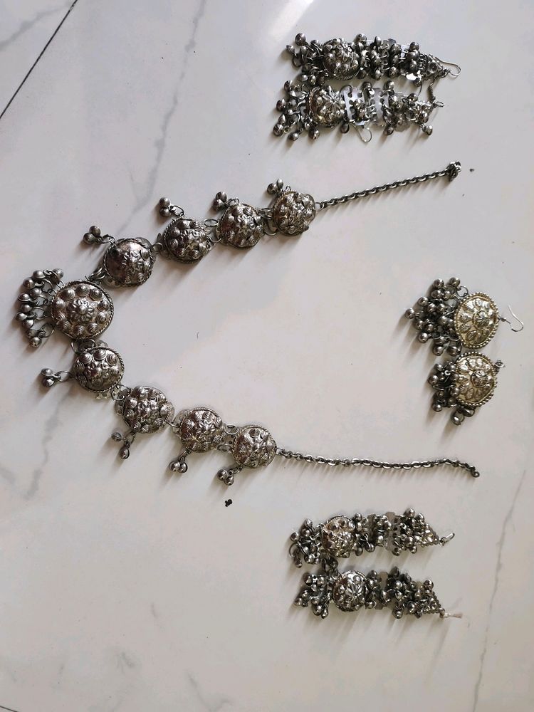 Silver Garba  Jewellery Set