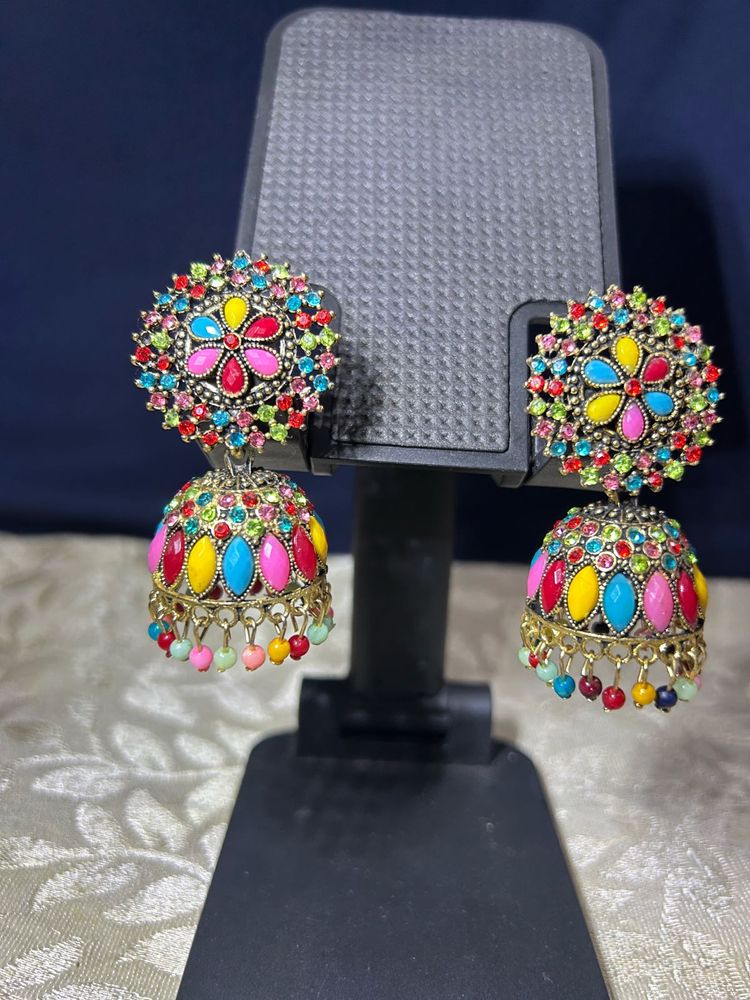 Colorful Jhumka Earrings