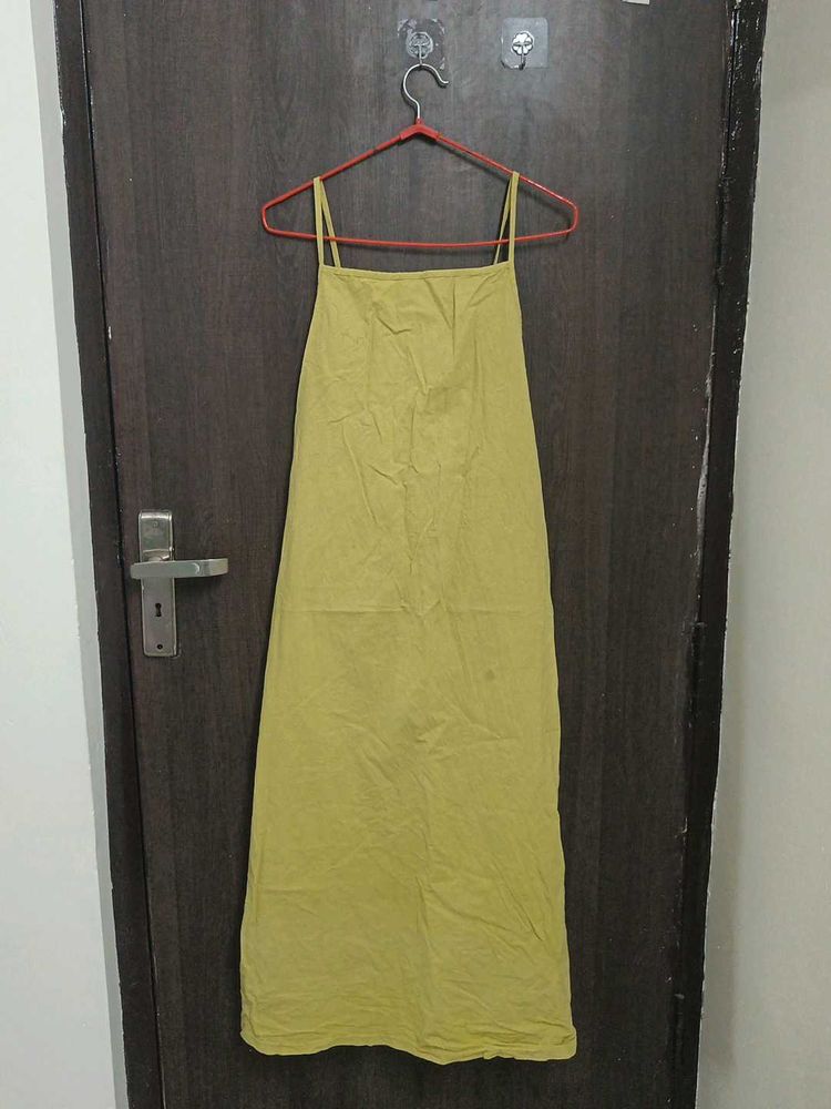 Yellow Spaghetti Strap Maxi Dress