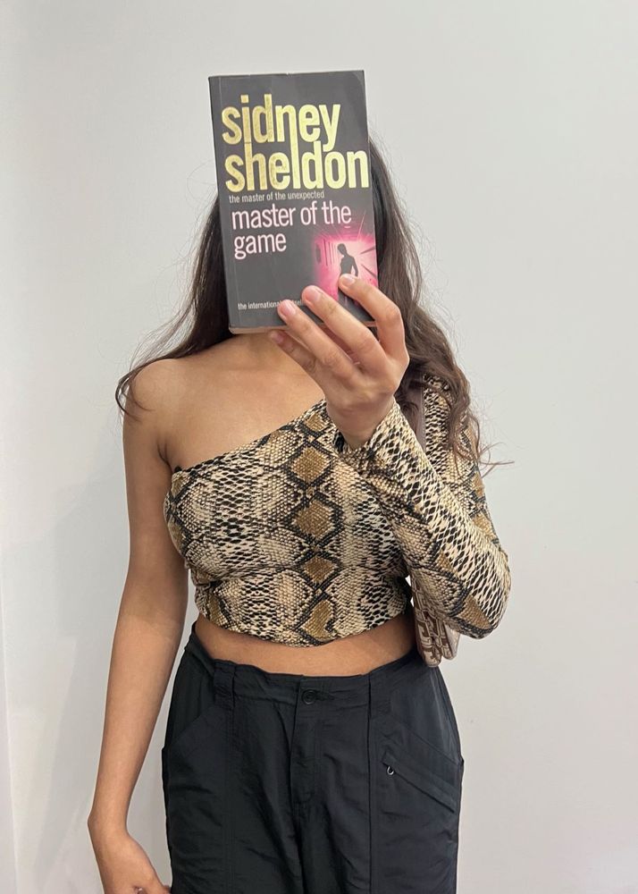 Snake print One Off Shoulder Top